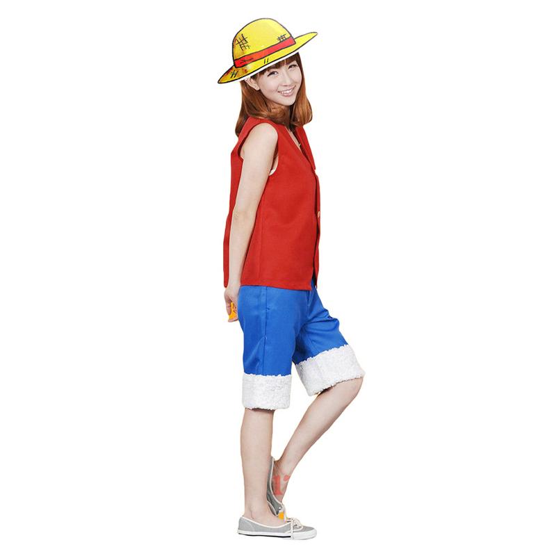 Изображение товара: JEMMA LEONG аниме цельная Обезьяна D. Луффи костюм для мужчин и женщин красный жилет соломенная шляпа