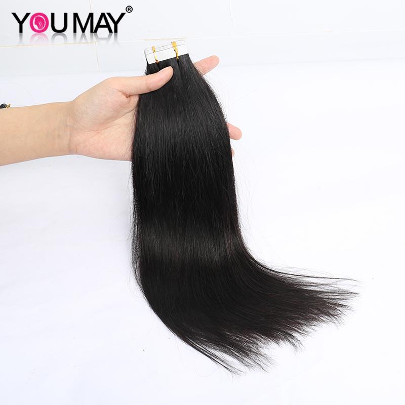 Изображение товара: Silky Straight Tape In Hair Extensions Human Hair Skin Weft For Black Women Brazilian Virgin Microlinks Itip Bulk Bundles YouMay