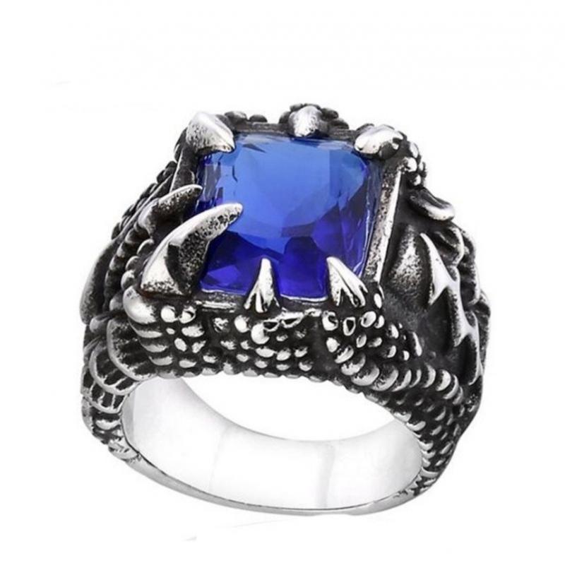 Изображение товара: Модное властное винтажное творческое кольцо в китайском стиле с камнем в виде дракона и когтя для мужчин, трендовые ювелирные изделия