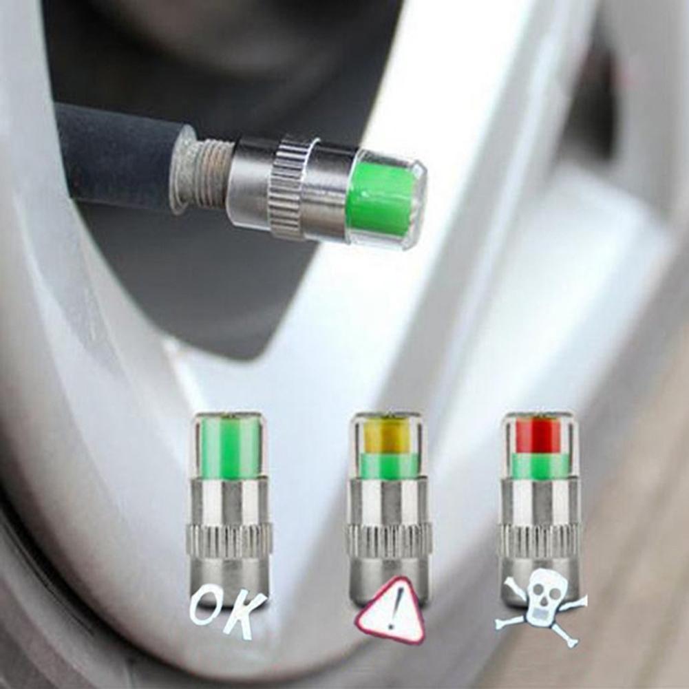 Изображение товара: 4 Pcs Auto Car Tire Pressure Monitor Sensor Indicator Alert Valve Stems Caps