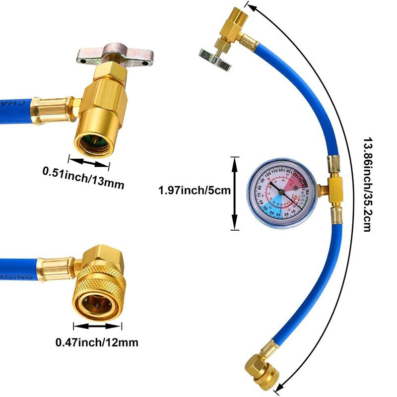 Изображение товара: 3 пакета BPV31 набор пробивных клапанов u-зарядный шланг хладагент может нажать с манометром R134A можно подключить к порту R12/R22