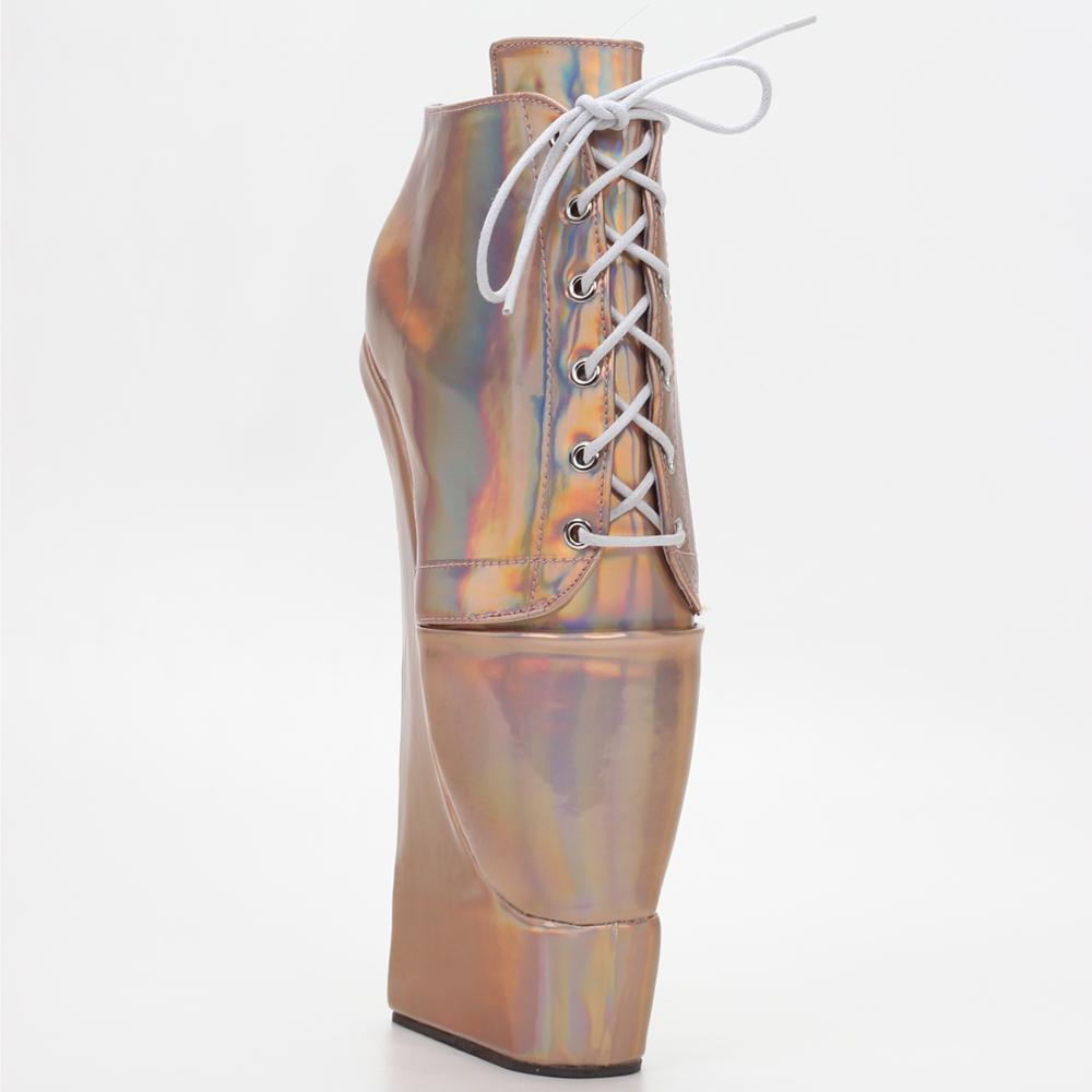 Изображение товара: Туфли на очень высоком каблуке 22 см, сексуальная обувь на платформе, со шнуровкой, голографическая обувь, индивидуальные цвета