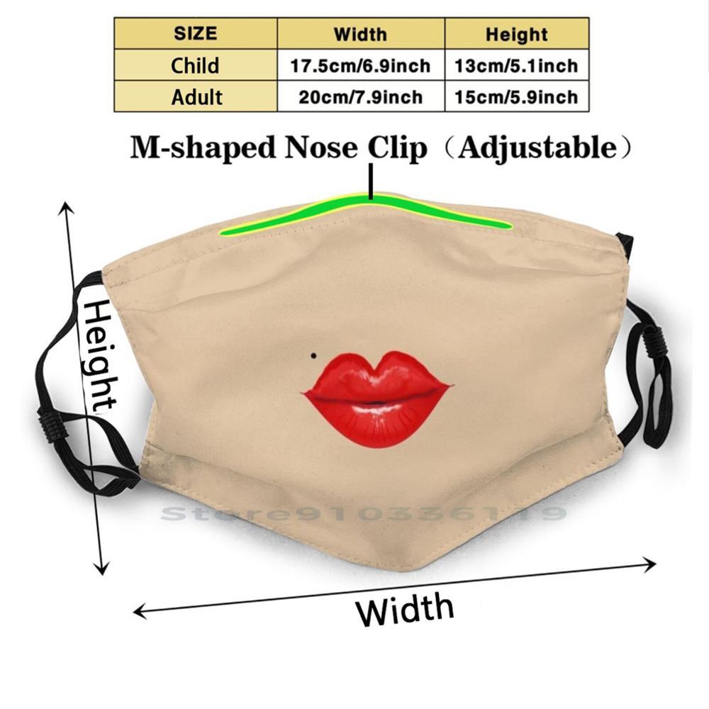Изображение товара: Красные губы с нео-дизайном рта Противопылевой фильтр смываемая маска для лица Детские губы красные губы помада Красота Макияж