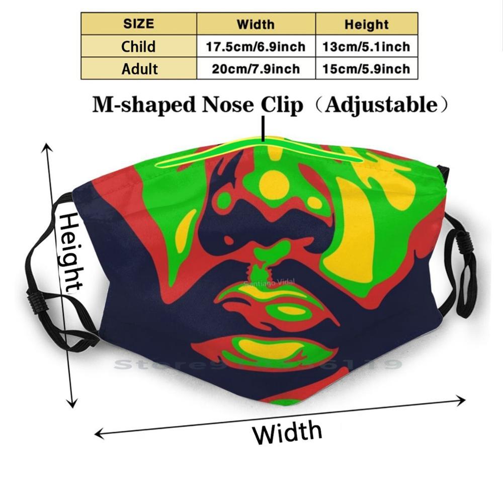 Изображение товара: Многоразовая маска Tosh с принтом рта, фильтрующая маска для лица Pm2.5, детская музыкальная Регги Раста, японская группа, портрет, мир, любовь, человек, трава