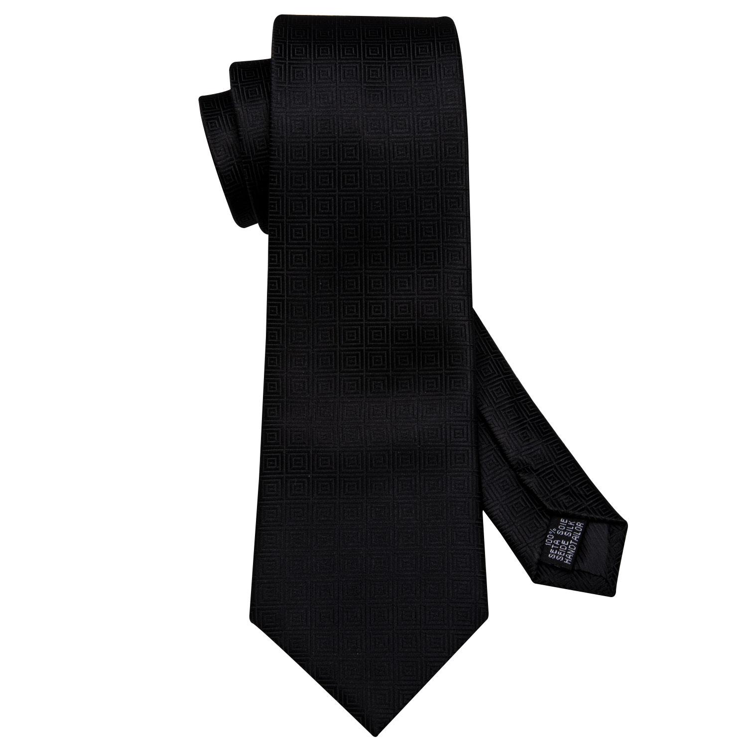 Изображение товара: Новые модные мужские броши для галстуков, черный полосатый жаккардовый шелковый галстук для свадебной вечеринки, платок, платок Barry.Wang LS-5225