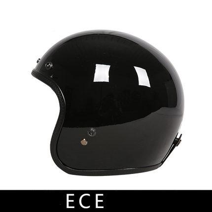 Изображение товара: Крутой мужской мотоциклетный шлем из стекловолокна ретро шлем Чоппер Винтаж 3/4 открытое лицо старый модный шлем мото Cacapete ECE