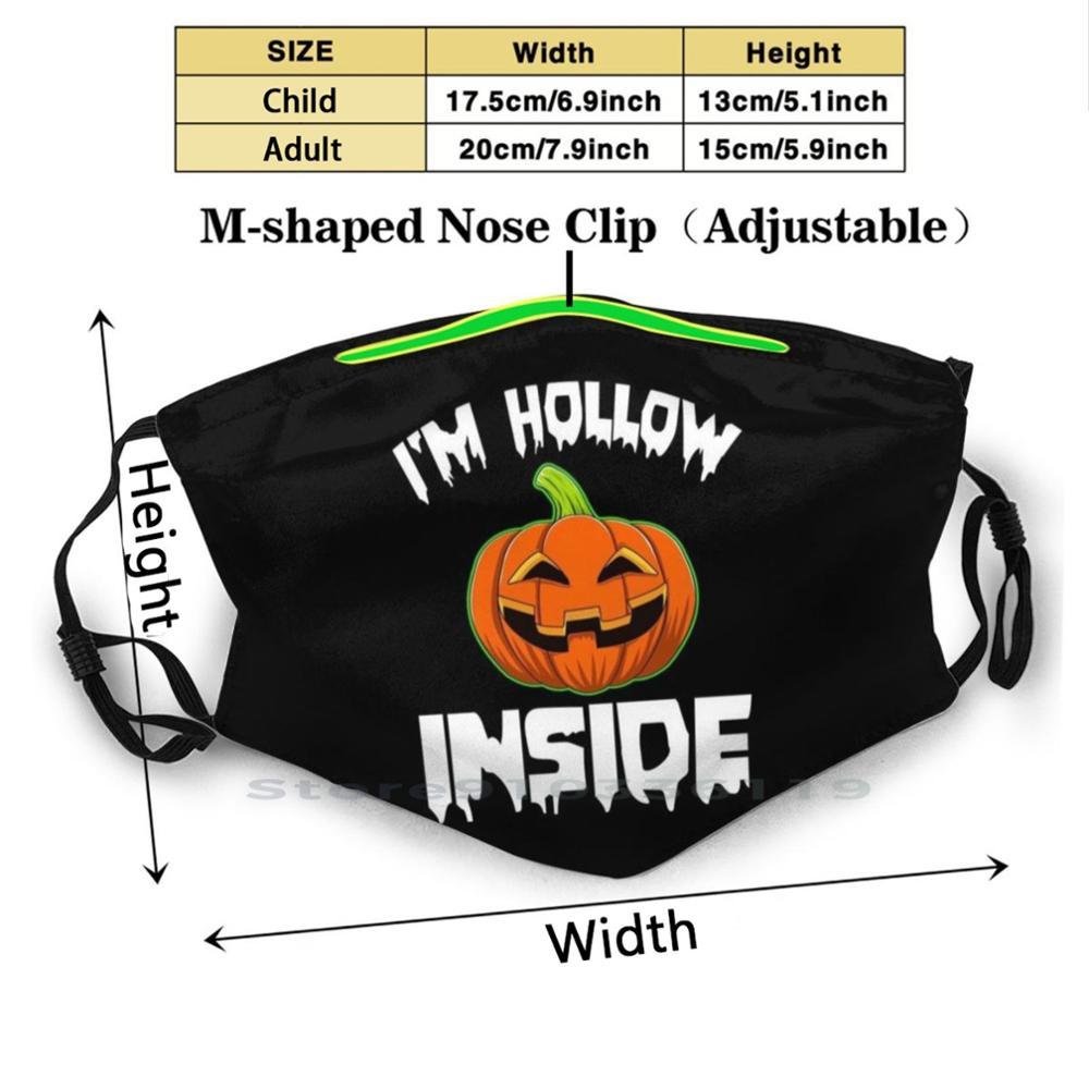 Изображение товара: I'M Hollow Inside смешные страшные маски для Хэллоуина для взрослых детей моющиеся смешные маски для лица с фильтром Смешные Хэллоуин