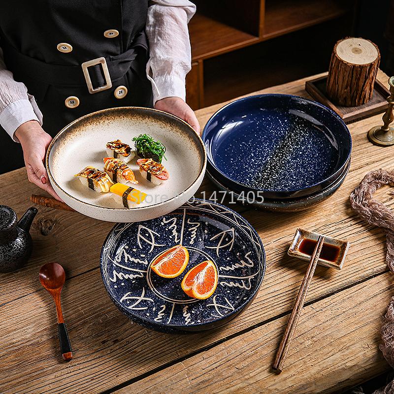 Изображение товара: Тарелка глубокая, 10 дюймов, в японском стиле, углубляет и усиливает красивое креативное украшение, тарелка для фруктов, простой и индивидуальный дом