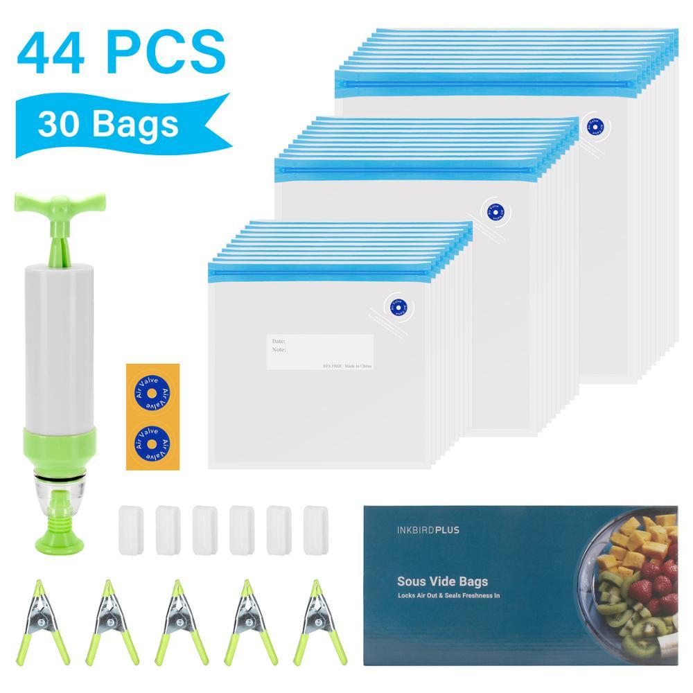 Изображение товара: Пакеты Inkbird Sous Vide, многоразовые вакуумные пакеты для хранения пищевых продуктов, 30 размеров, для приготовления пищи, для Anova