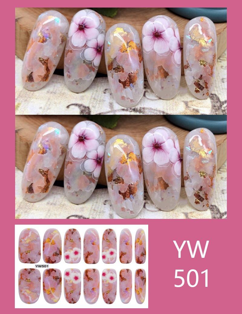 Изображение товара: 1 лист красивых рождественских наклеек для ногтей, смешанные мраморные Цветочные наклейки для дизайна ногтей, клейкие обертывания для девушек