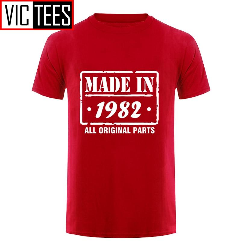 Изображение товара: Мужская футболка на день рождения 36-го года, Мужская забавная футболка, Мужская одежда, сделано в 1982 году