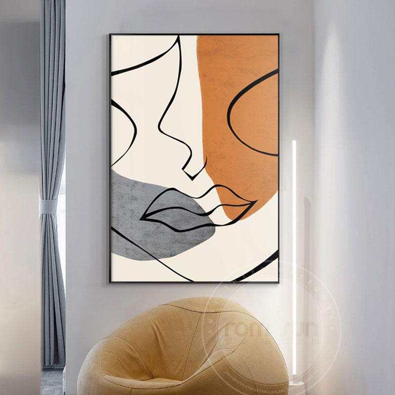 Изображение товара: Современная абстрактная картина для женщин, абстрактный постер с изображением Солнца и Луны в скандинавском стиле, настенные картины для гостиной, домашний декор