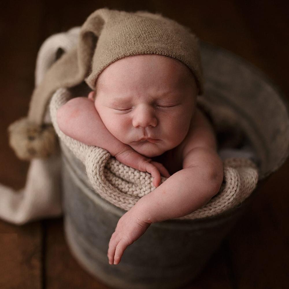 Изображение товара: Вязаная шапочка для новорожденных, для мальчиков и девочек, реквизит для фотосъемки, шапочка для новорожденных, фото новорожденных