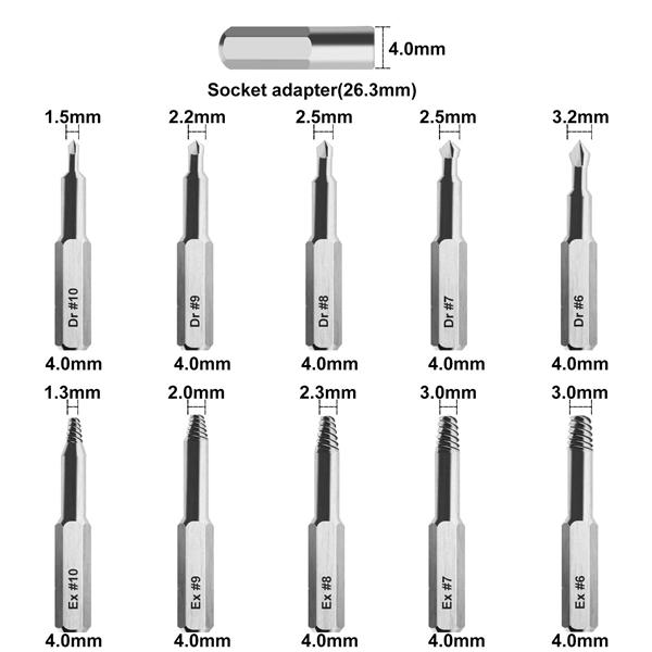 Изображение товара: Набор экстракторов сломанных болтов или болтов, 23 шт., набор экстракторов сломанных болтов и винтов с удлинительным держателем