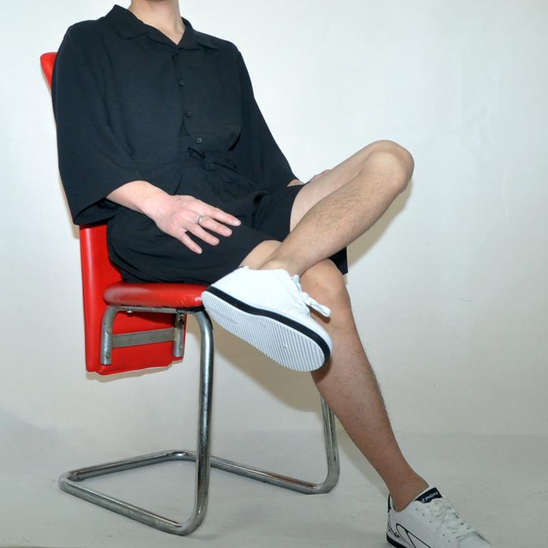 Изображение товара: Комбинезон мужской с отложным воротником, свободный Ромпер в Корейском стиле, шорты с рукавами семь восьмых, лето-весна