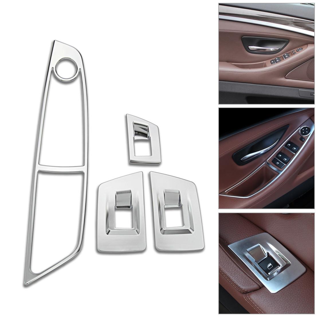Изображение товара: 4 шт., накладки на дверные и оконные переключатели из нержавеющей стали для BMW 5 Series F10 2011-2015, левый руль