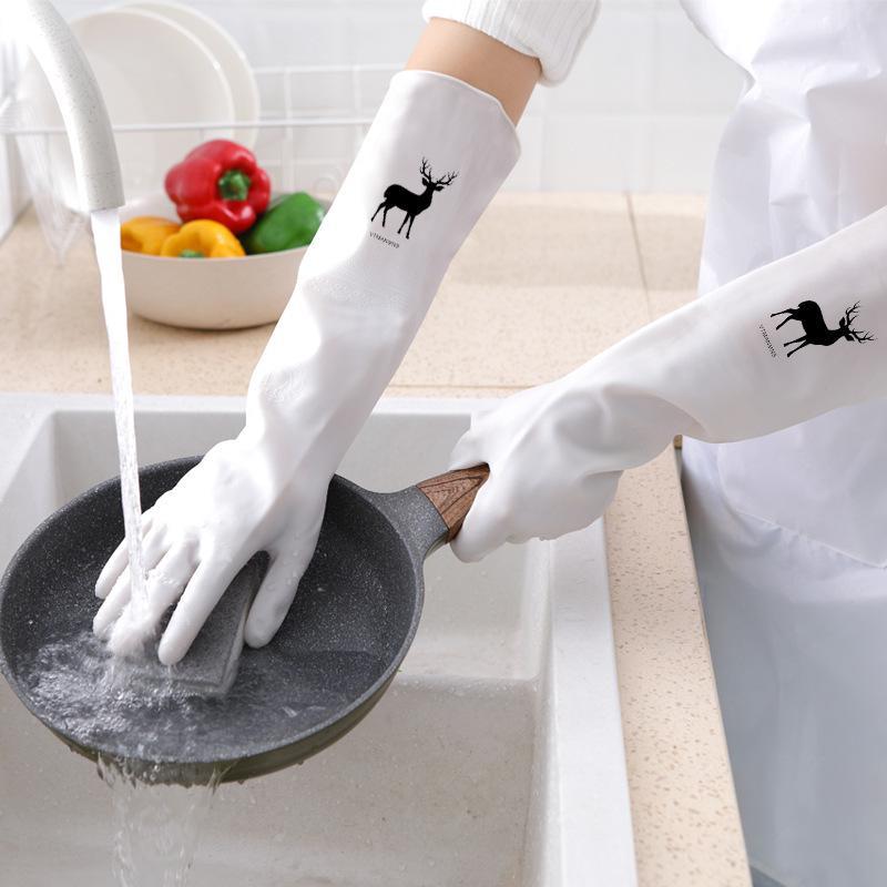 Изображение товара: Кухонные перчатки для мытья посуды домашние Нескользящие тонкие резиновые перчатки для стирки одежды Прочный инструмент для стирки белья для женщин