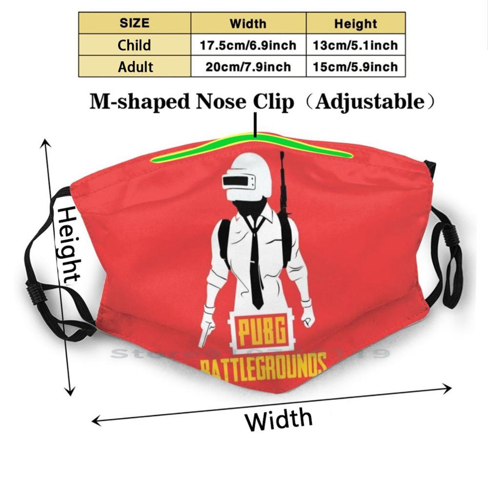 Изображение товара: Многоразовая маска Battlegrouns с принтом игр, фильтрующая маска для лица Pm2.5 для детей, для Pubg Battlegrounds, с изображением героев мультфильма Pubg, с цыплятами