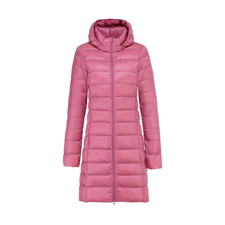Изображение товара: Женские зимние светильник и тонкая пуховая куртка средней длины с капюшоном, съемные рукава, верхняя одежда для детей на молнии держать теплая куртка, верхняя одежда