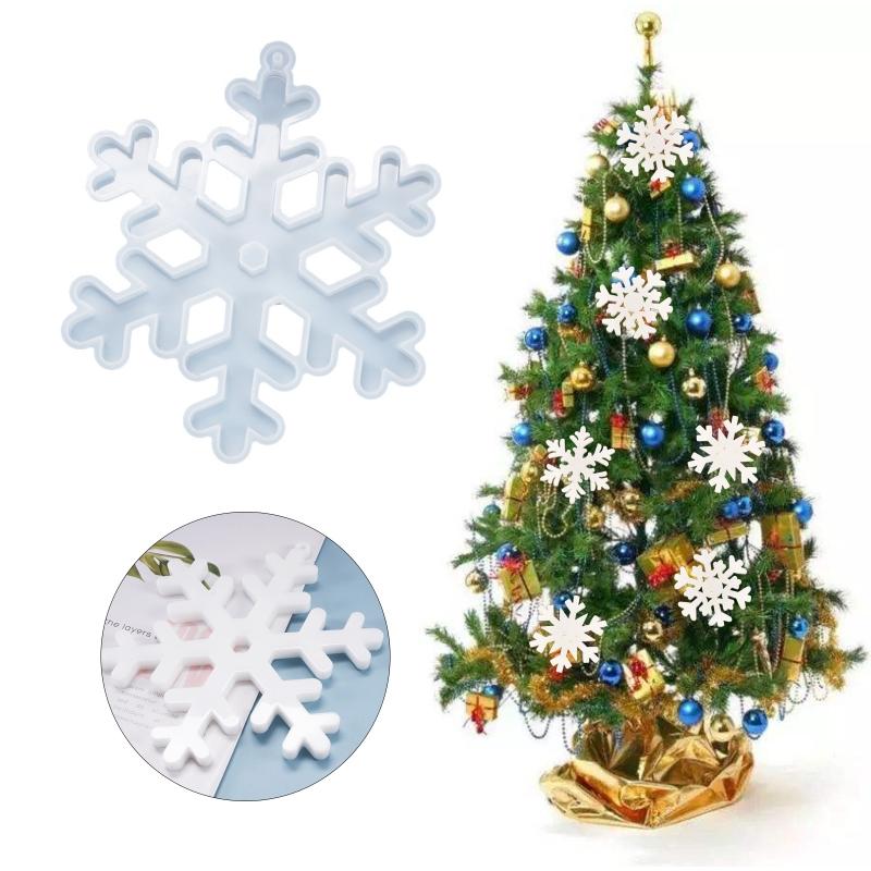 Изображение товара: Кристальная эпоксидная смола, форма, Рождественская Снежинка, кулон, литье, силиконовая форма «сделай сам», украшения, ювелирные изделия