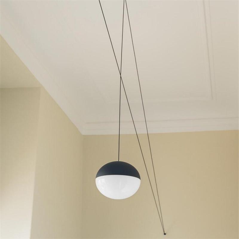 Изображение товара: Светодиодная подвесная люстра в стиле пост-модерн, светильник в форме стеклянного шара, геометрический дизайн, лампа для спальни, прикроватный светильник