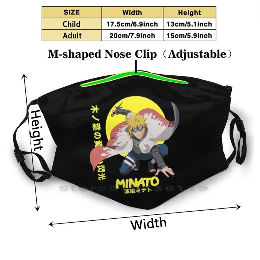 Изображение товара: Многоразовая маска Minato Namikaze Narut0S Shippuden-Narut0S, маска с фильтром Pm2.5 для детей, Аниме Манга, японский отбеливатель