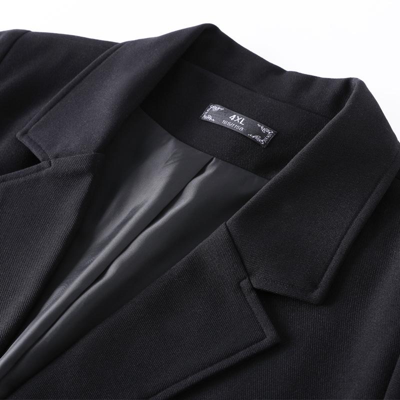 Изображение товара: Женский блейзер больших размеров 4XL-10XL, черный пиджак с длинным рукавом и вырезами на весну и осень, женские топы размера плюс, пальто T20121T