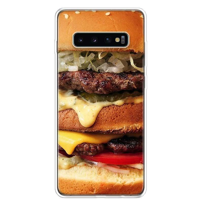 Изображение товара: Чехол для телефона с изображением гамбургера картошки фри пиццы для Samsung Galaxy S20 FE S21 S22 Ultra S10 Lite S9 S8 Plus S7 Edge J4 + художественный чехол