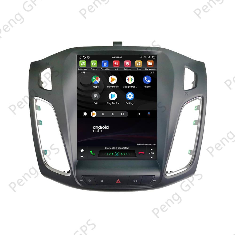Изображение товара: Автомобильный DVD-плеер для Ford Focus 2013-2015, GPS-навигация, Tesla, Android 9,0, мультимедийное головное устройство, сенсорный экран, Carplay, Bluetooth