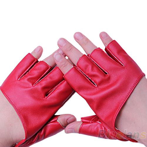 Изображение товара: Женские перчатки из искусственной кожи, на полпальца, в стиле панк