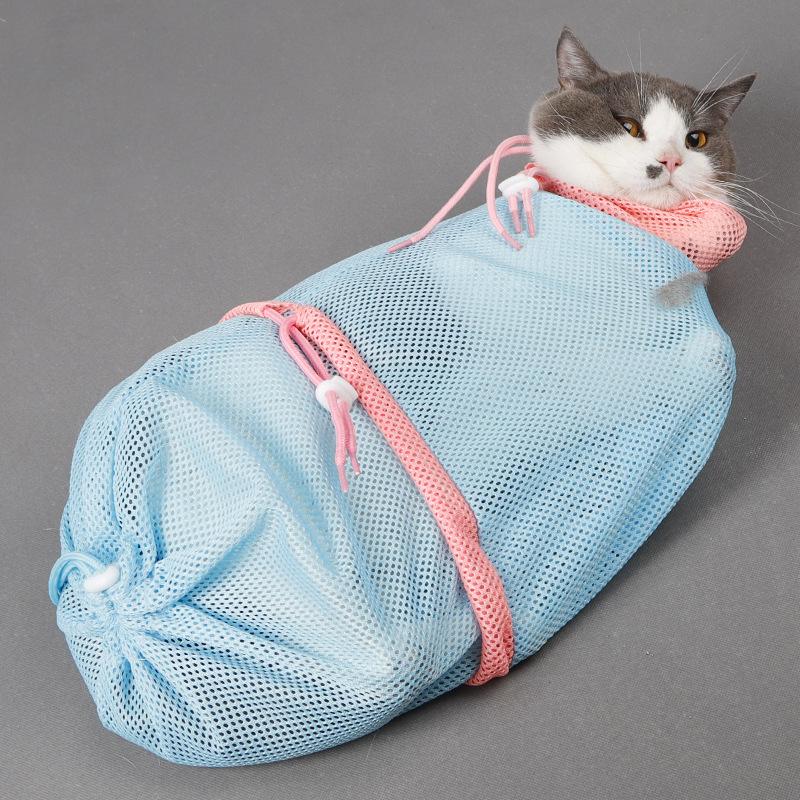 Изображение товара: Съемный мешок для мытья кошек, принадлежности для кошек, ванна для кошек, чехол для ногтей с зажимом для кошек, принадлежности для очистки кошек