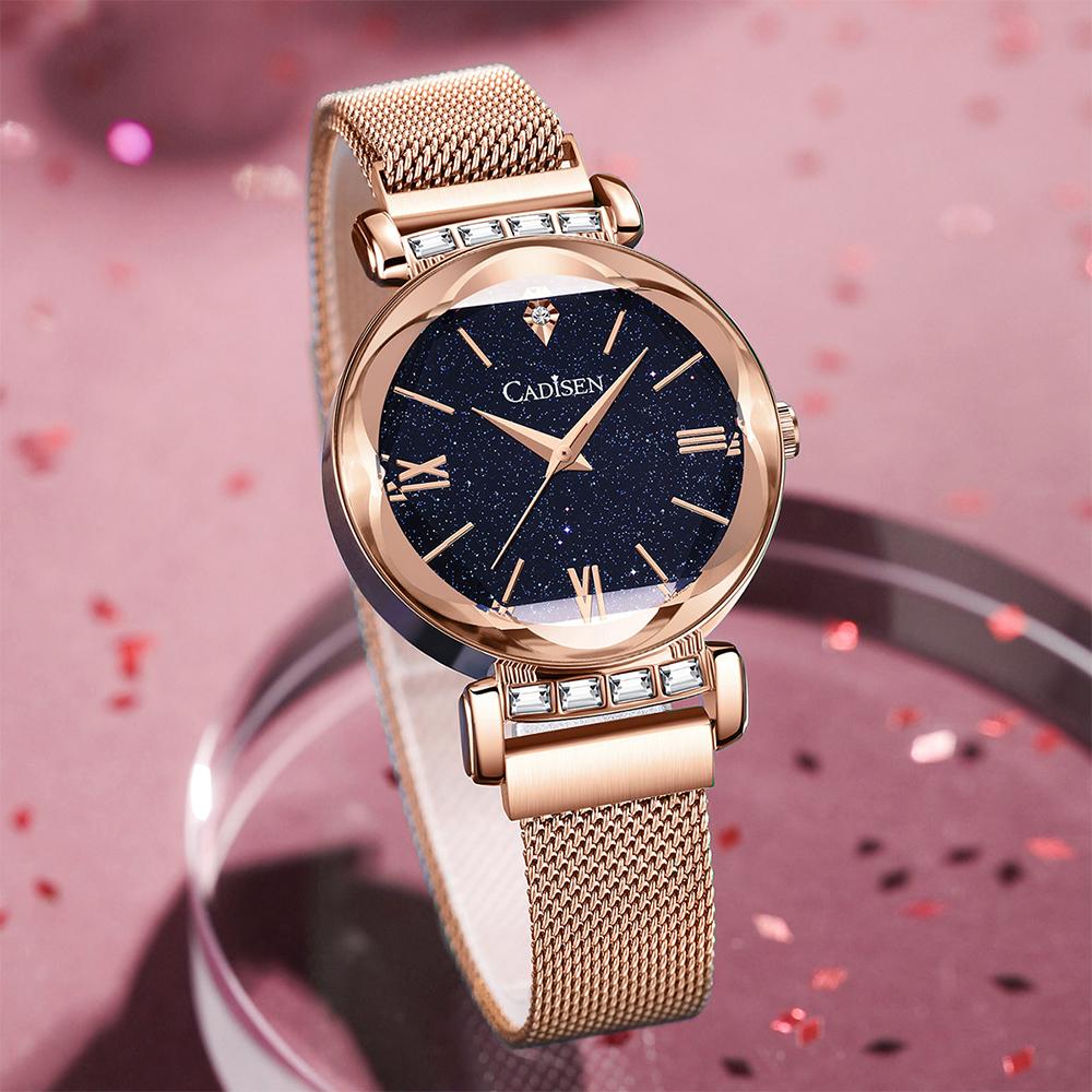 Изображение товара: Часы женские кварцевые под розовое золото с кристаллами и бриллиантами