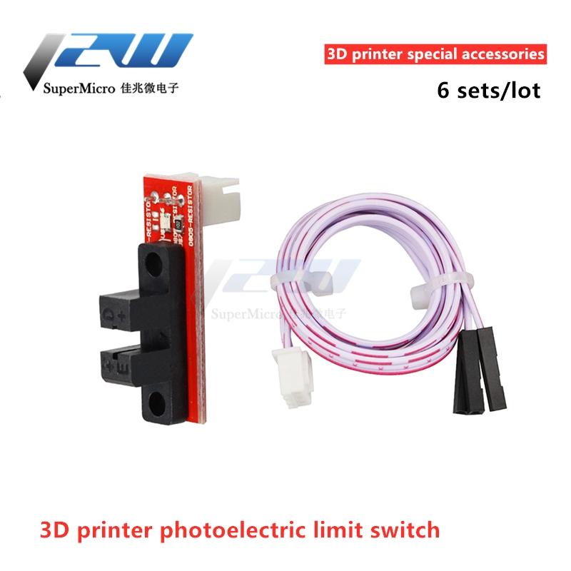 Изображение товара: Концевой выключатель управления оптическим светом для 3D принтера Ramps 1,4, 6 шт./лот, детали с 3-контактным кабелем, красные детали, аксессуары