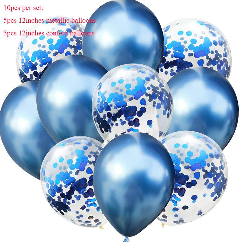 Изображение товара: 10 шт./лот смешанные золотые конфетти шары украшение для дня рождения металлические латексные шары воздушный шар День рождения джунгли декор для вечеринки