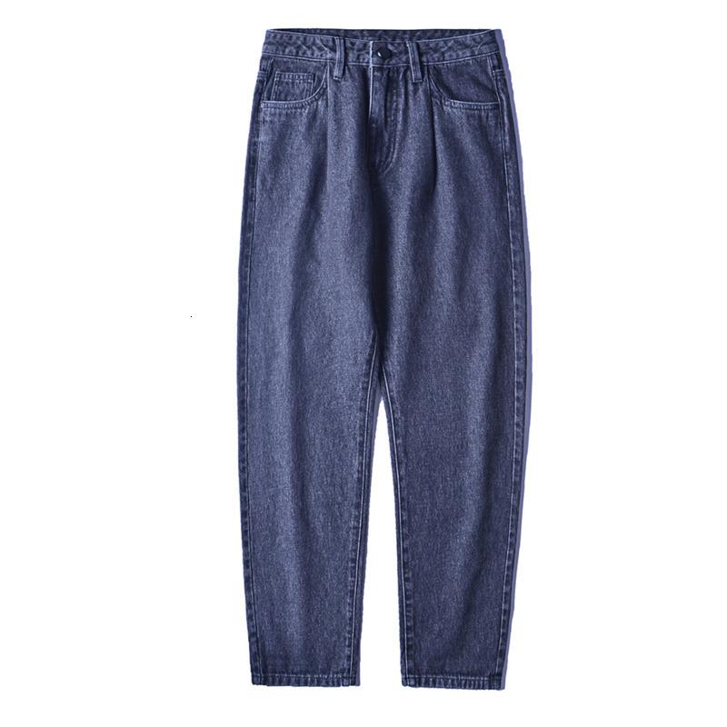 Изображение товара: Джинсы мужские, модные, потертые, однотонные, хлопковые, повседневные, прямые, уличные, свободные, хип-хоп, джинсовые брюки мужские