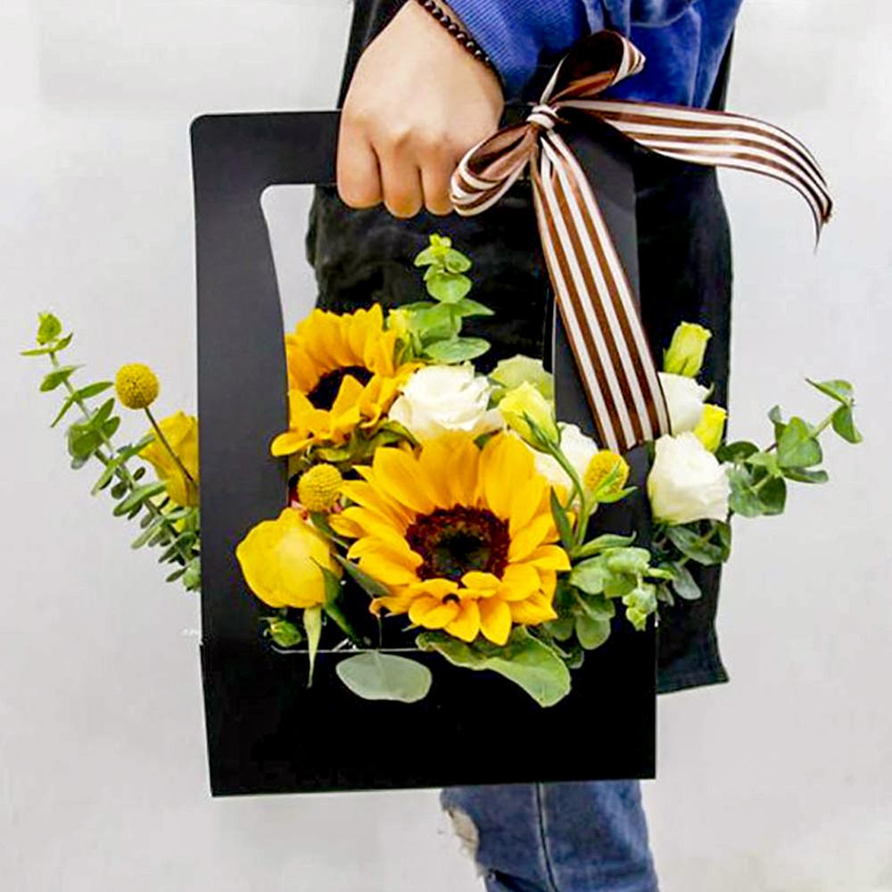 Изображение товара: 5 шт. портативная бумажная коробка для цветов, водонепроницаемая Свадебная подарочная коробка, удобная упаковка, чехол для подарков, коробка для цветочного магазина, для домашней рождественской вечеринки