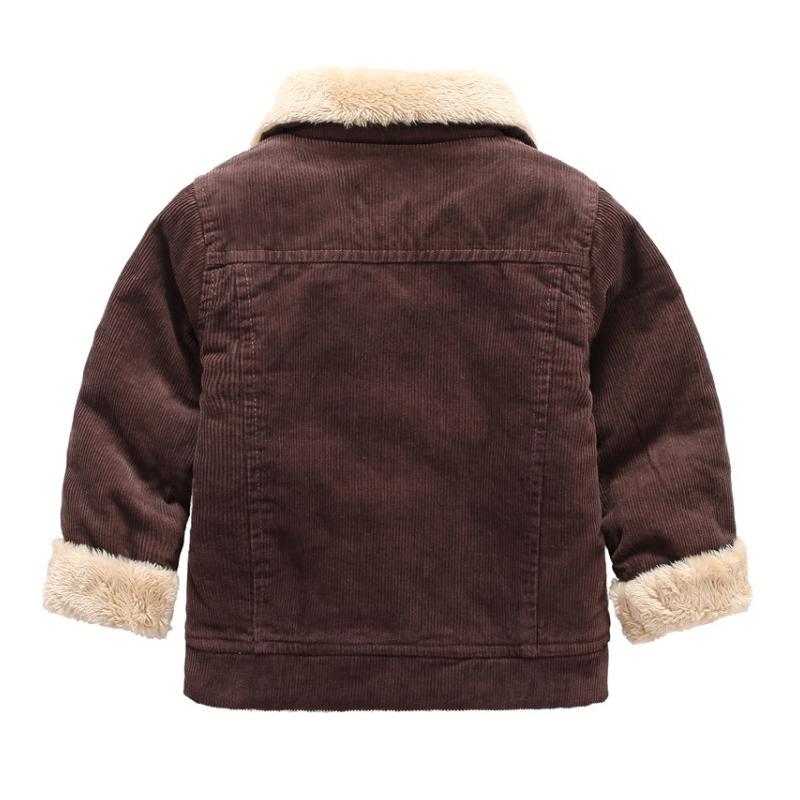 Изображение товара: Детское пальто, зимнее Новое вельветовое плюшевое пальто для мальчиков и девочек, теплая детская куртка