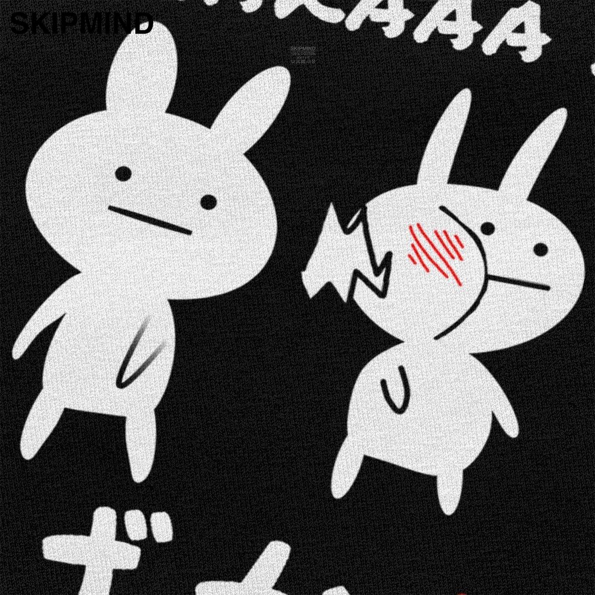 Изображение товара: Классическая мужская футболка Baka с изображением кролика Slap, забавная японская аниме футболка с коротким рукавом, футболки из чистого хлопка для фанатов Merch Gift