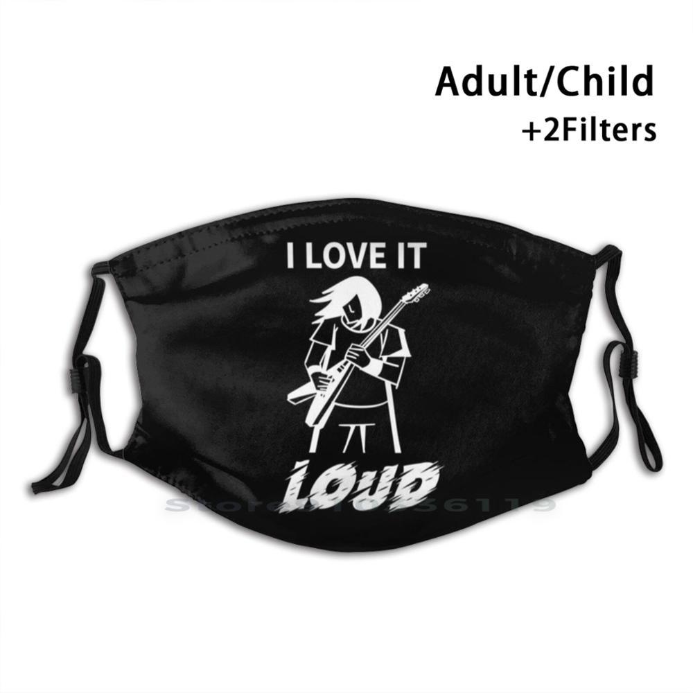 Изображение товара: I Love It Loud Design Anti Dust Filter смываемая маска для лица Kids Guitar Metal Heavy Metal Music And Roll Funny N Roll