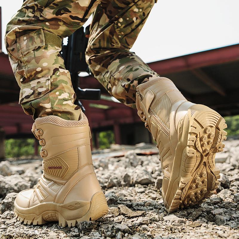 Изображение товара: 2020 на открытом воздухе Пеший Туризм обувь Водонепроницаемый Для Мужчин's Desert Военная Униформа Армейские ботинки Для мужчин армейские сапоги в стиле «милитари», Мужская обувь