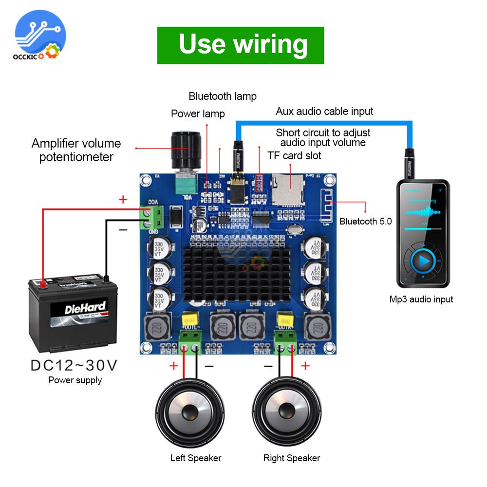 Изображение товара: Плата цифрового усилителя XH-A105 TDA7498, основная плата для музыкального усилителя 2 Х100 Вт, с поддержкой TF-карт, с комплектом «сделай сам» и управлением громкостью, Bluetooth 5,0