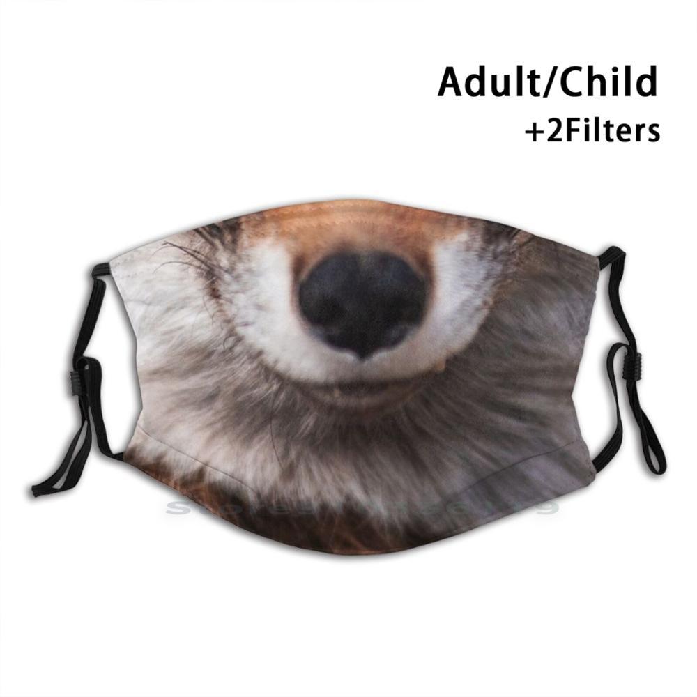 Изображение товара: Маска для лица с лисой дизайн Пылезащитный фильтр смываемая маска для лица дети лиса кошка Защитная Веселая лицо язык рот животных пушистый