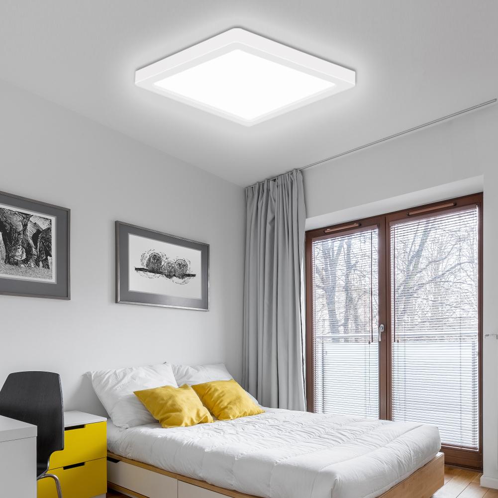 Изображение товара: Современная светодиодный лочная Светодиодная лампа для гостиной, нейтральсветильник теплый и холодный свет, 18 Вт, 24 Вт, поверхностное крепление, встраиваемая панельная потолочная лампа