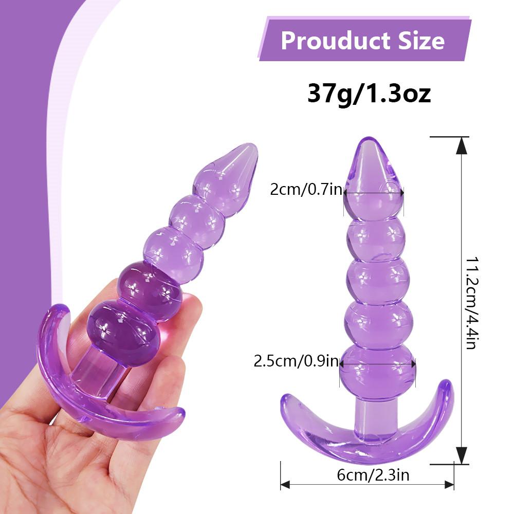 Изображение товара: Анальная пробка массажер простаты Анальные шарики секс-игрушки Желейная Анальная пробка Силиконовые анальные игрушки для точки G Эротические товары для мужчин женщин мужчин
