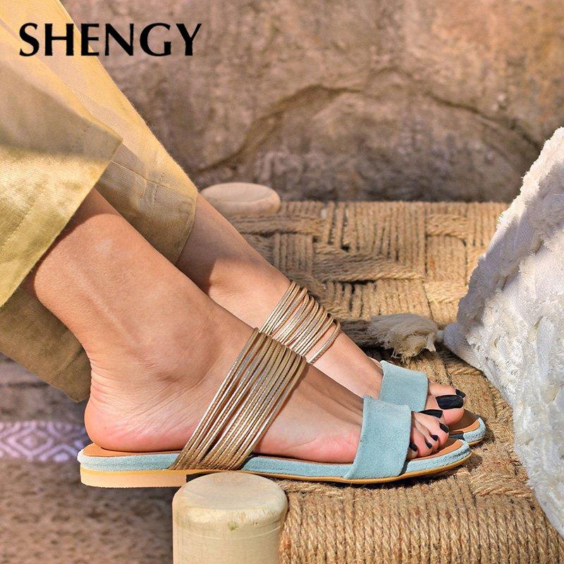 Изображение товара: 2019 новые женские нескользящие тапочки-гладиаторы, женская обувь из флока для вечерние, пляжные сандалии, клинообразные летние сандалии