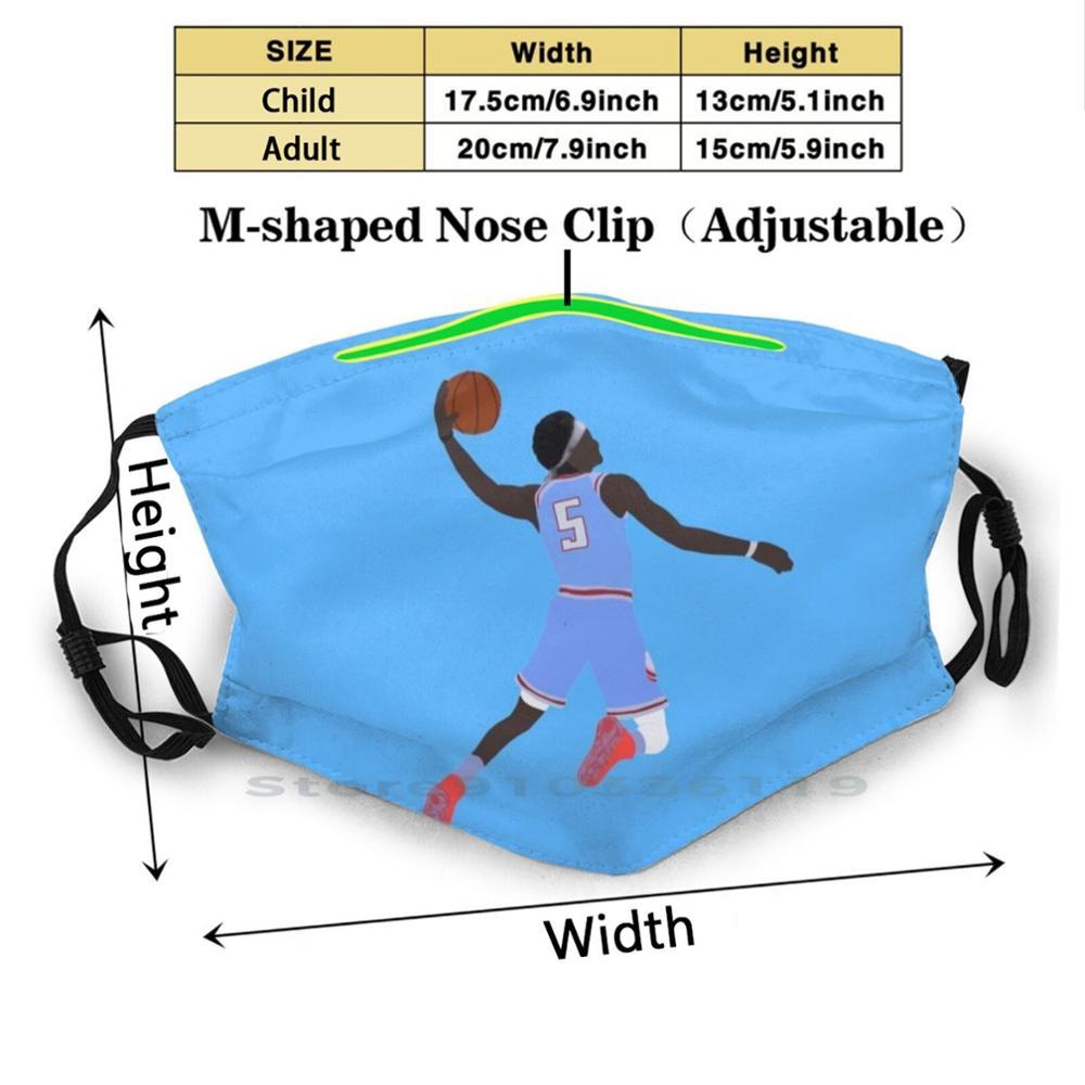 Изображение товара: Многоразовая маска для рта Df Print Pm2.5 с фильтром, Детская баскетбольная маска Joel Встроенная баскетбольная, баскетбольная, Аарон Гордон деарон лиса