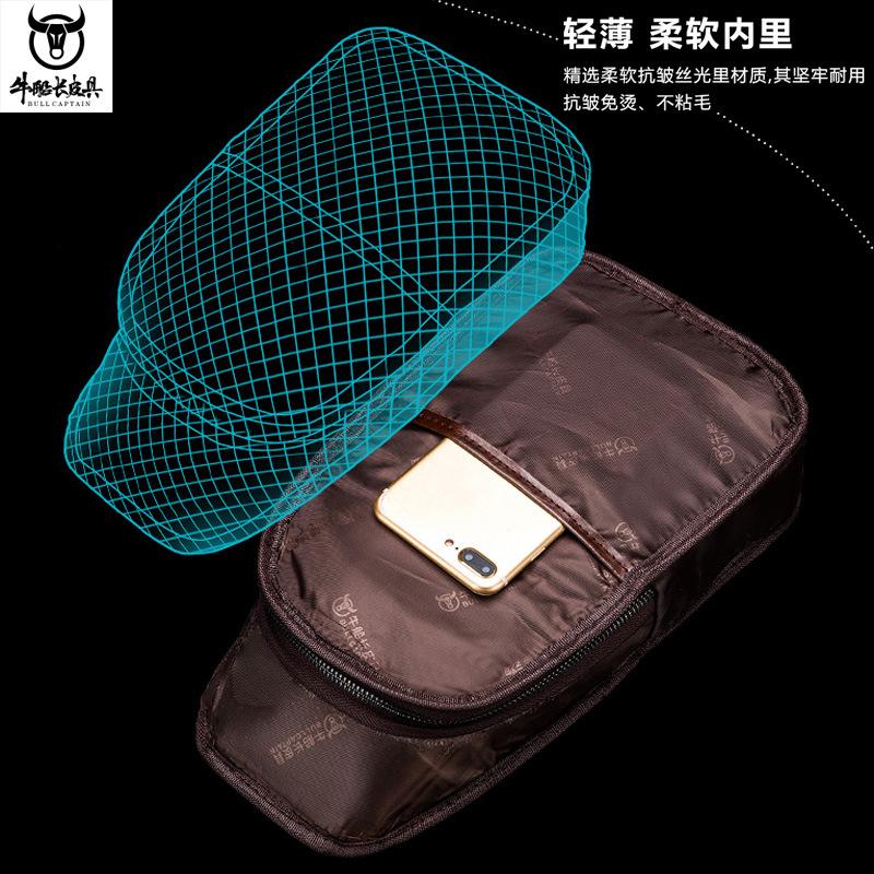 Изображение товара: Мужская нагрудная сумка BULLCAPTAIN из натуральной кожи, Сумочка через плечо с USB-зарядкой, мессенджер с передними карманами