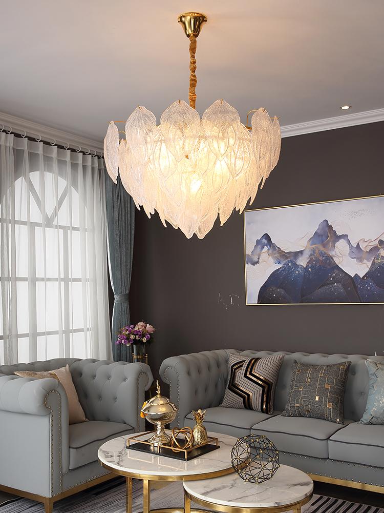 Изображение товара: Постмодерн, роскошный светодиодный светильник в форме листа, люстра для гостиной, скандинавские модные декоративные хрустальные лампы для спальни, столовой