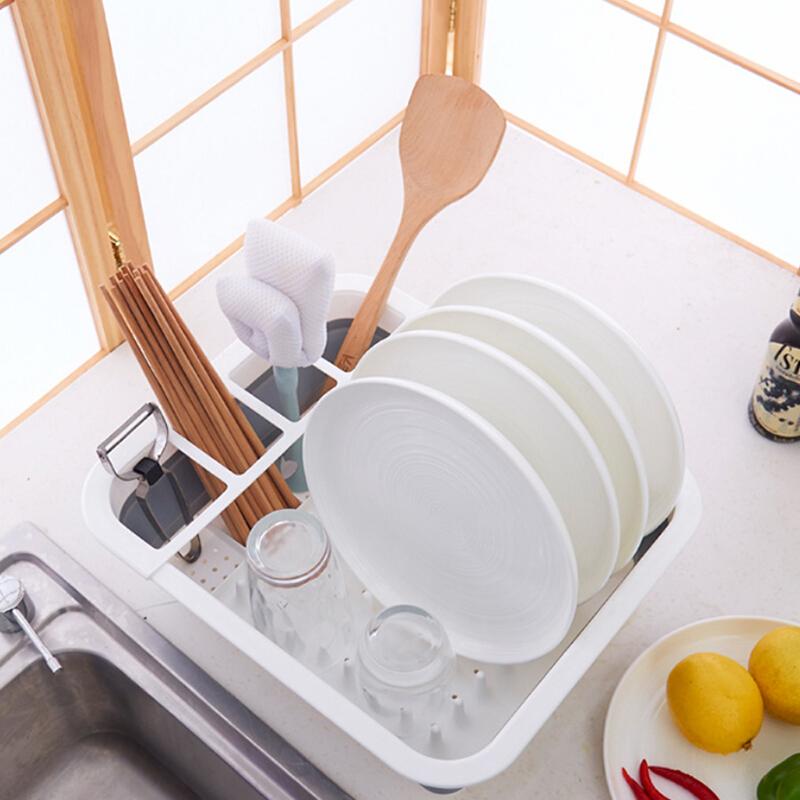 Изображение товара: Кухонные инструменты, складной Слив для посуды, Подставка для столовых приборов, держатель для чашки, свободное пространство, складная подставка для сливной чаши, контейнер для хранения посуды