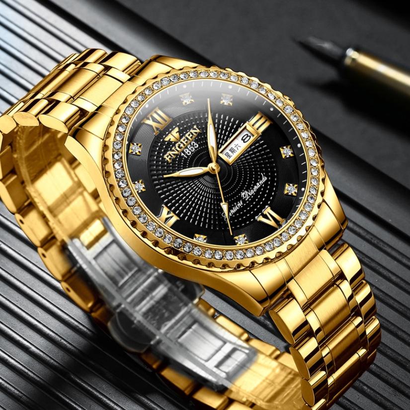 Изображение товара: Модные мужские часы 2020, Роскошные Кварцевые часы с календарем от ведущего бренда, деловые водонепроницаемые светящиеся наручные часы, часы Montres Homme